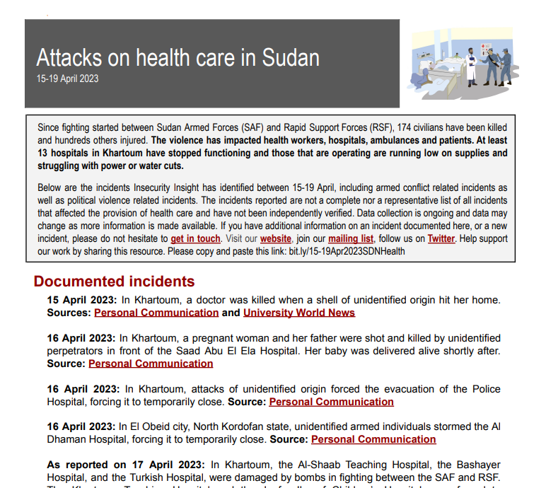 Sudan – April 2023 Update