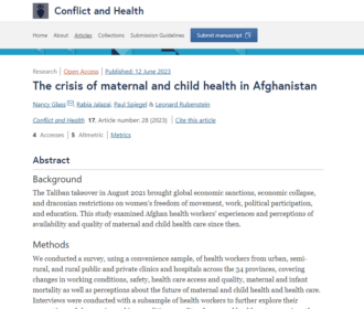 Publication: The crisis of maternal and child health in Afghanistan