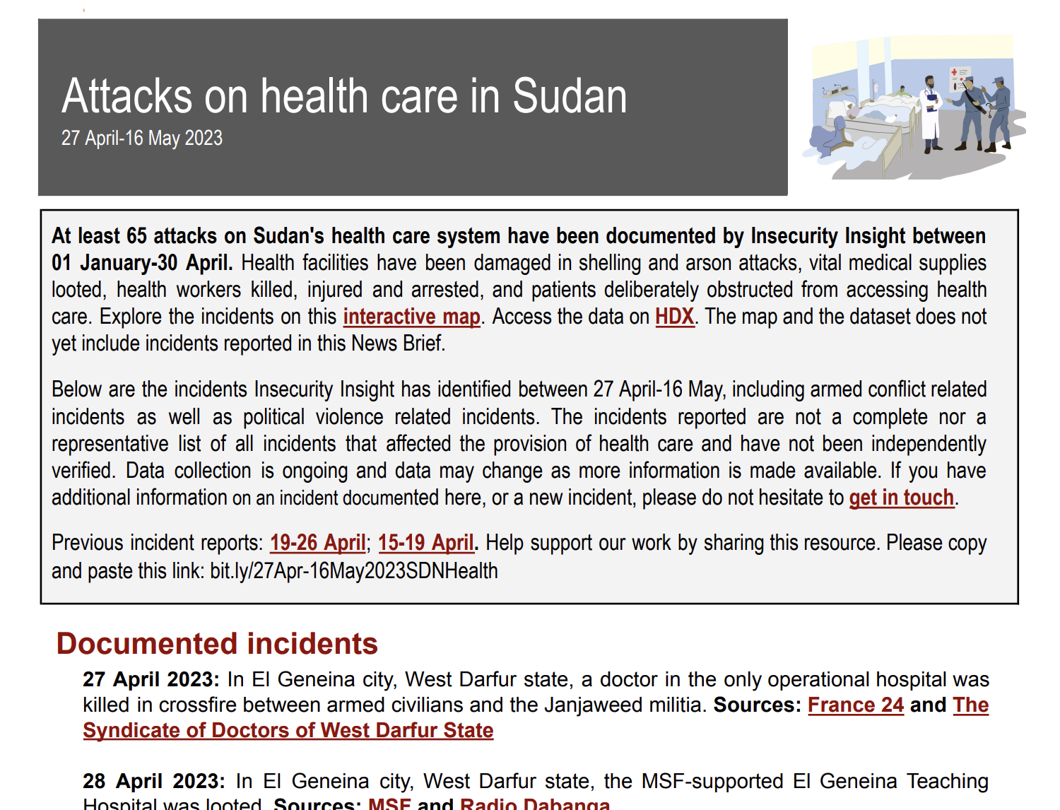 Sudan: Incident report 28 June update