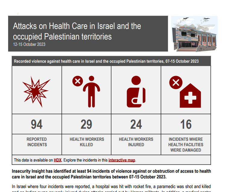 Update 15 Oct: Israel and the oPt