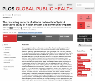 Publication: Attacks on health in Syria