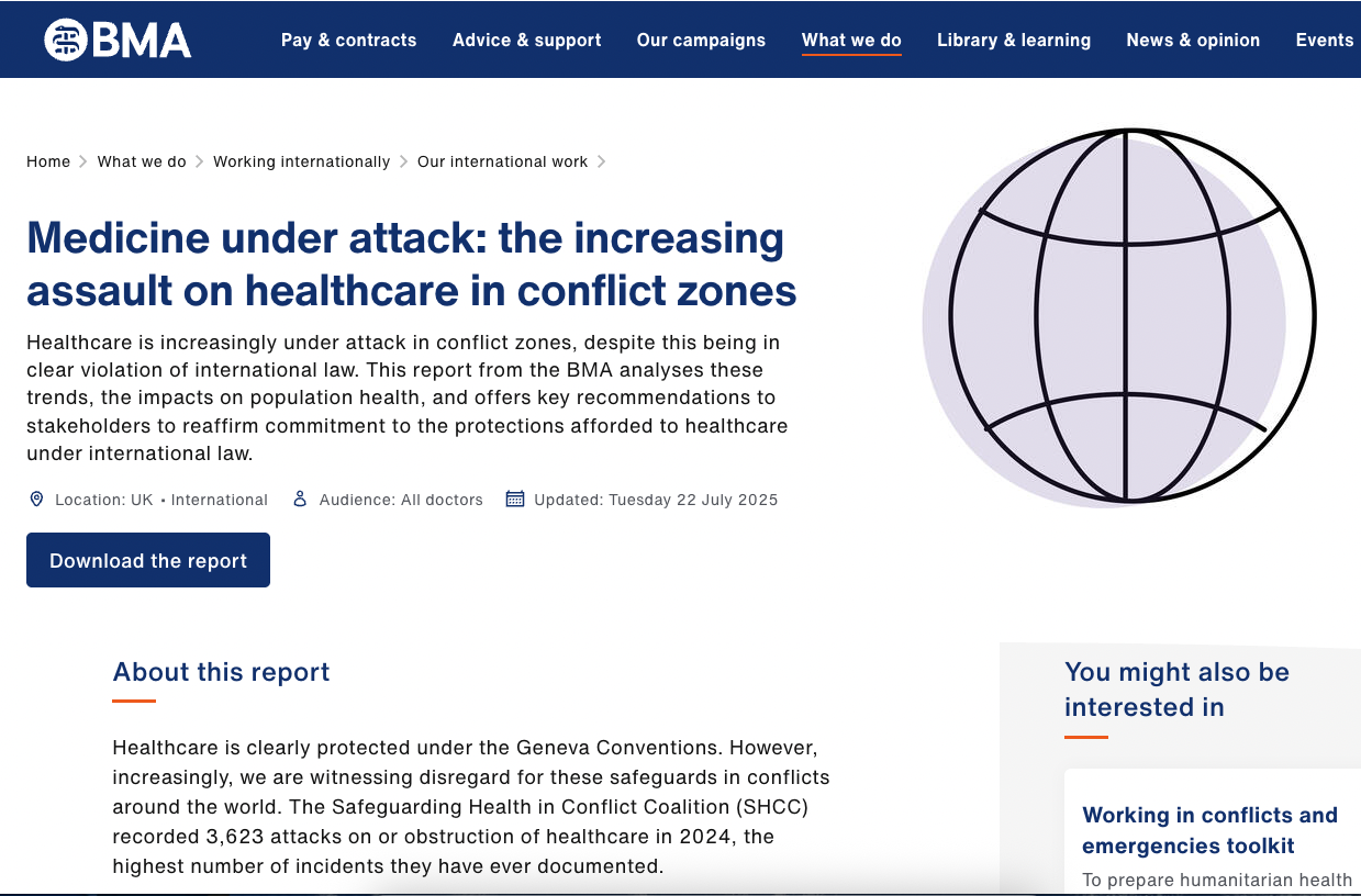 BMA Publish Report: Medicine under attack